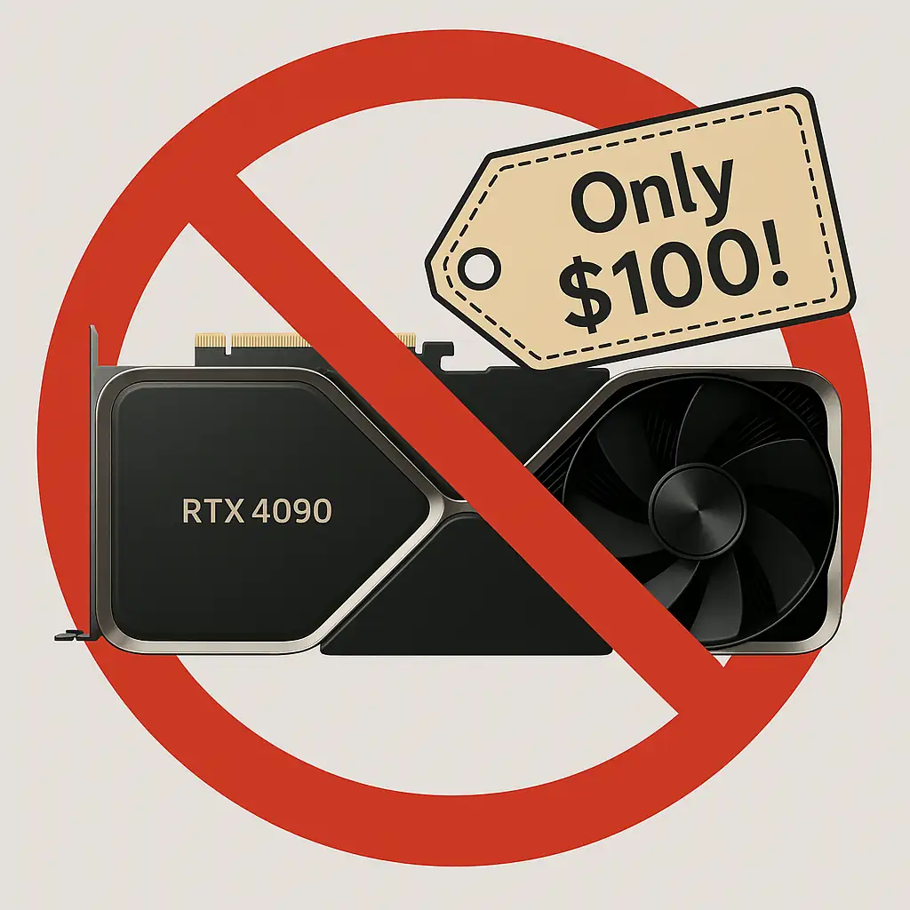 Example GPU scam image generated by AI.