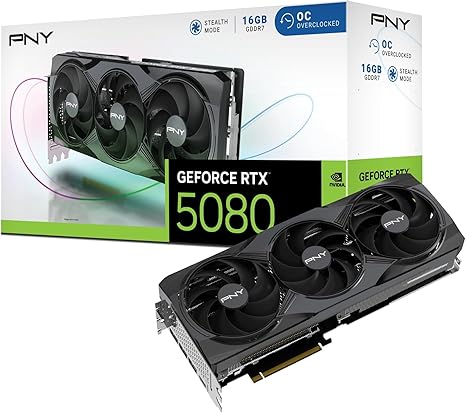 PNY Overclocked Triple Fan RTX 5080 graphics card